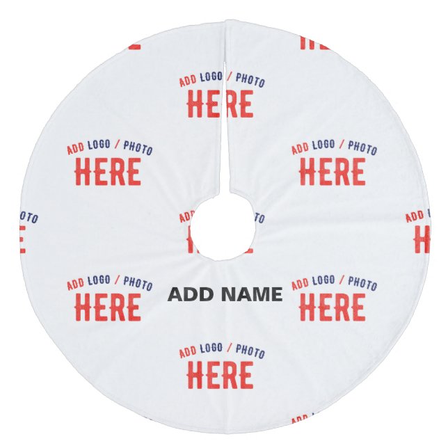 STYLISH MODERN CUSTOMIZABLE WHITE VERIFIED BRANDED FLEECE TREE SKIRT (Front)