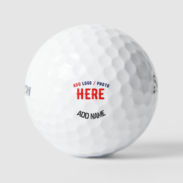 STYLISH MODERN CUSTOMIZABLE WHITE VERIFIED BRANDED GOLF BALLS (Front)
