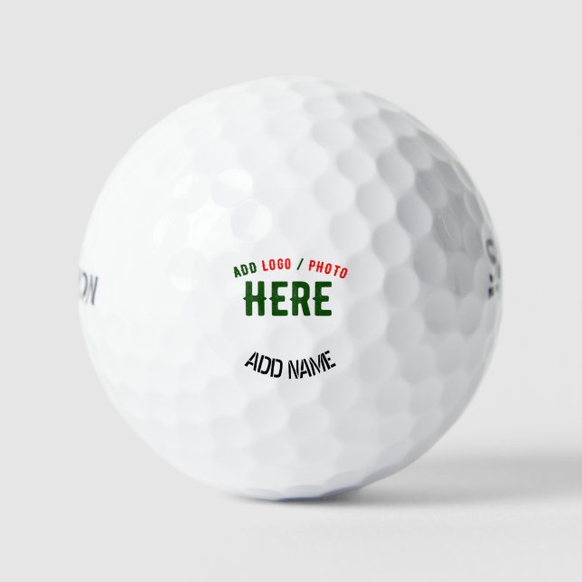 STYLISH MODERN CUSTOMIZABLE WHITE VERIFIED BRANDED GOLF BALLS (Front)