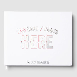 STYLISH MODERN CUSTOMIZABLE WHITE VERIFIED BRANDED GUEST BOOK