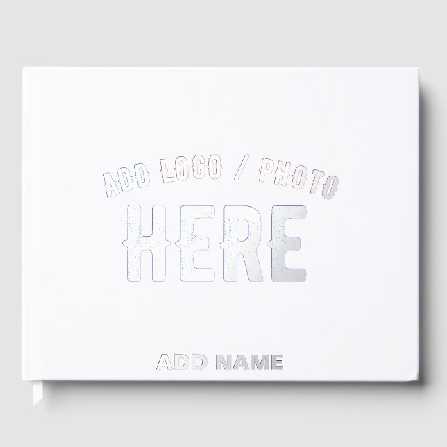 STYLISH MODERN CUSTOMIZABLE WHITE VERIFIED BRANDED GUEST BOOK (Front)