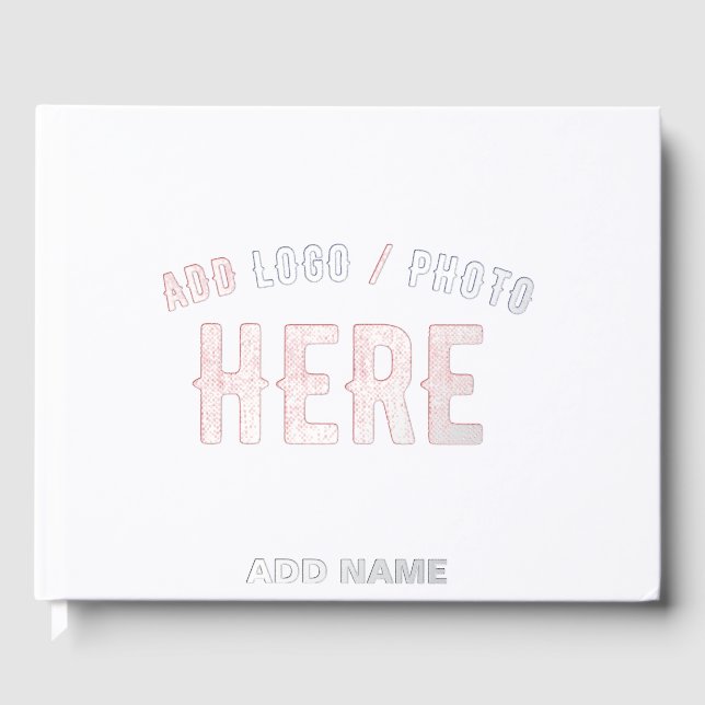 STYLISH MODERN CUSTOMIZABLE WHITE VERIFIED BRANDED GUEST BOOK (Front)