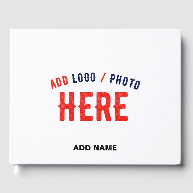 STYLISH MODERN CUSTOMIZABLE WHITE VERIFIED BRANDED GUEST BOOK (Front)