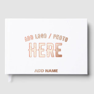 STYLISH MODERN CUSTOMIZABLE WHITE VERIFIED BRANDED GUEST BOOK