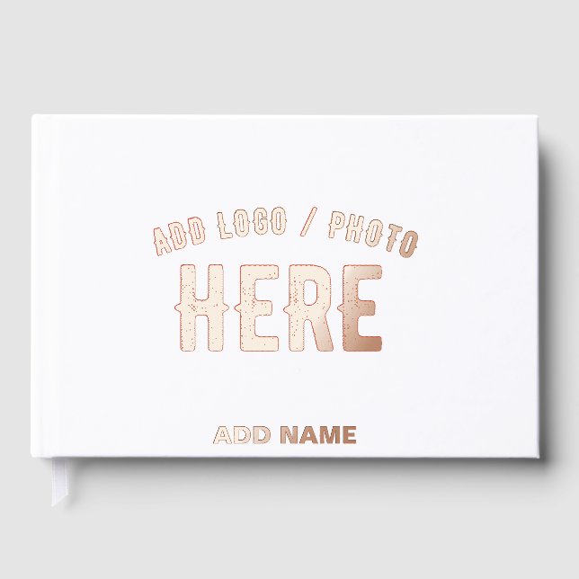 STYLISH MODERN CUSTOMIZABLE WHITE VERIFIED BRANDED GUEST BOOK (Front)