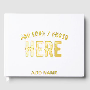 STYLISH MODERN CUSTOMIZABLE WHITE VERIFIED BRANDED GUEST BOOK