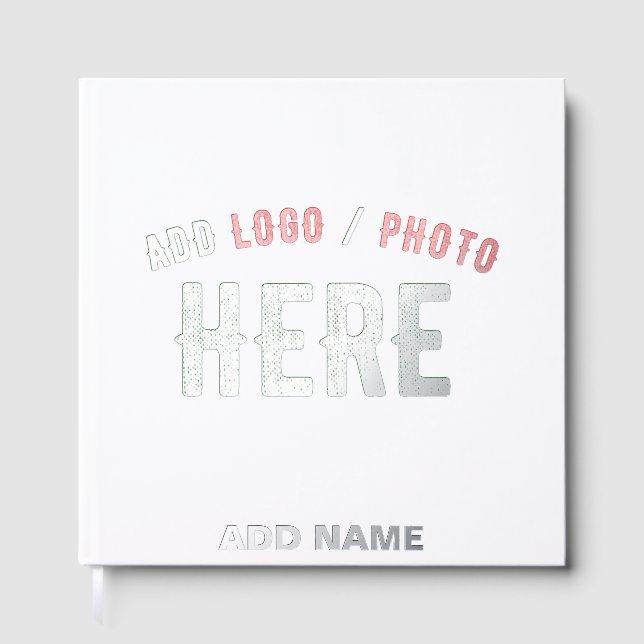 STYLISH MODERN CUSTOMIZABLE WHITE VERIFIED BRANDED GUEST BOOK (Front)