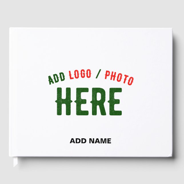 STYLISH MODERN CUSTOMIZABLE WHITE VERIFIED BRANDED GUEST BOOK (Front)