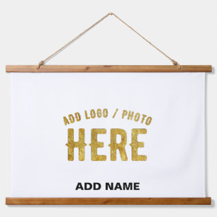 STYLISH MODERN CUSTOMIZABLE WHITE VERIFIED BRANDED HANGING TAPESTRY
