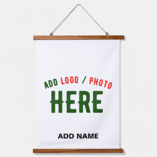 STYLISH MODERN CUSTOMIZABLE WHITE VERIFIED BRANDED HANGING TAPESTRY