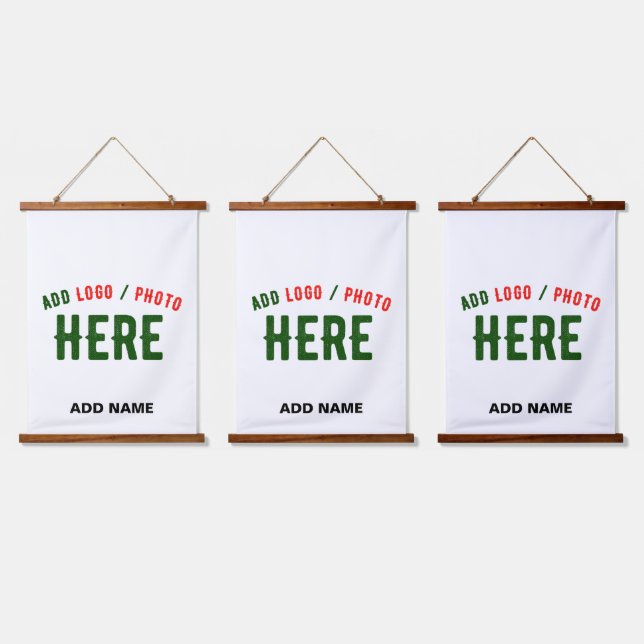 STYLISH MODERN CUSTOMIZABLE WHITE VERIFIED BRANDED HANGING TAPESTRY (Triple)