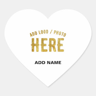 STYLISH MODERN CUSTOMIZABLE WHITE VERIFIED BRANDED HEART STICKER