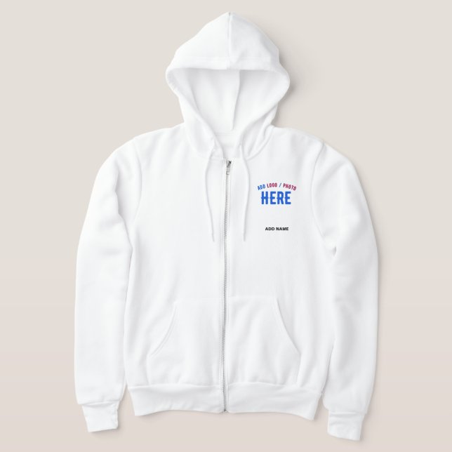 STYLISH MODERN CUSTOMIZABLE WHITE VERIFIED BRANDED HOODIE (Laydown)