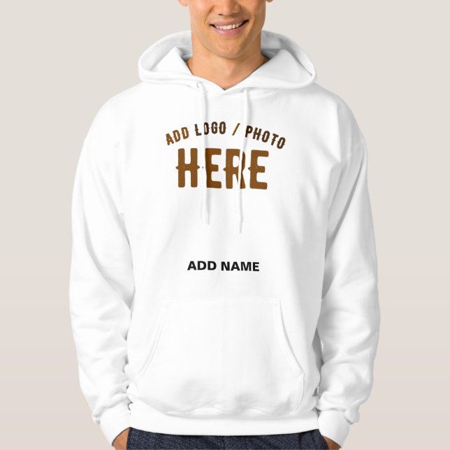 STYLISH MODERN CUSTOMIZABLE WHITE VERIFIED BRANDED HOODIE (Front)