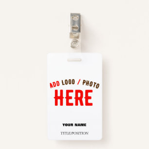 STYLISH MODERN CUSTOMIZABLE WHITE VERIFIED BRANDED ID BADGE
