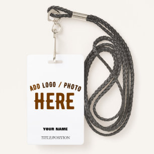 STYLISH MODERN CUSTOMIZABLE WHITE VERIFIED BRANDED ID BADGE