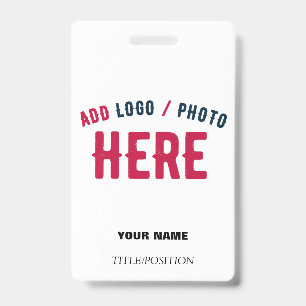 STYLISH MODERN CUSTOMIZABLE WHITE VERIFIED BRANDED ID BADGE