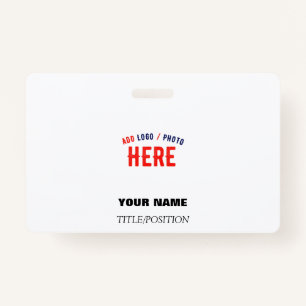 STYLISH MODERN CUSTOMIZABLE WHITE VERIFIED BRANDED ID BADGE
