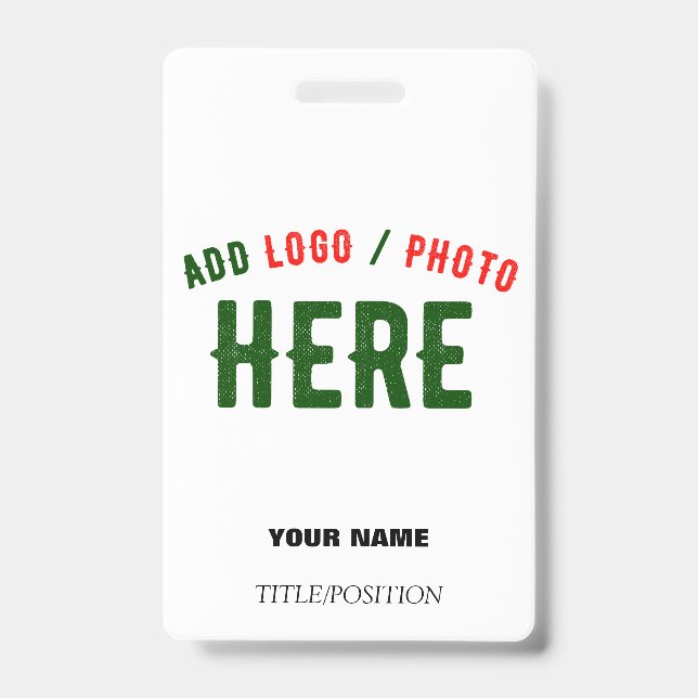 STYLISH MODERN CUSTOMIZABLE WHITE VERIFIED BRANDED ID BADGE (Front)