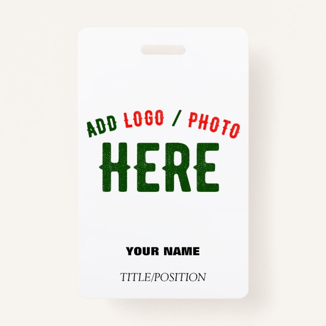 STYLISH MODERN CUSTOMIZABLE WHITE VERIFIED BRANDED ID BADGE (Front)
