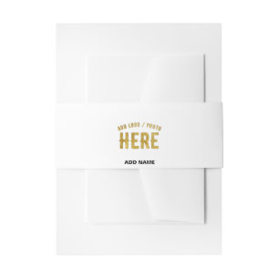 STYLISH MODERN CUSTOMIZABLE WHITE VERIFIED BRANDED INVITATION BELLY BAND