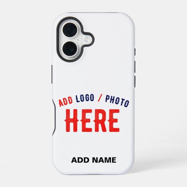 STYLISH MODERN CUSTOMIZABLE WHITE VERIFIED BRANDED iPhone 16 CASE (Back)