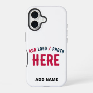 STYLISH MODERN CUSTOMIZABLE WHITE VERIFIED BRANDED iPhone 16 CASE