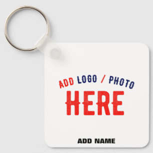 STYLISH MODERN CUSTOMIZABLE WHITE VERIFIED BRANDED KEY RING