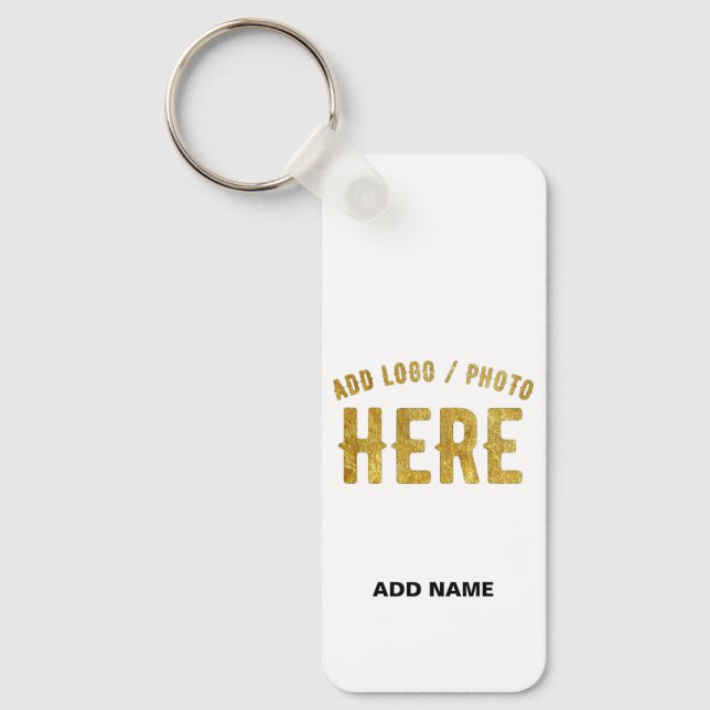 STYLISH MODERN CUSTOMIZABLE WHITE VERIFIED BRANDED KEY RING (Front)