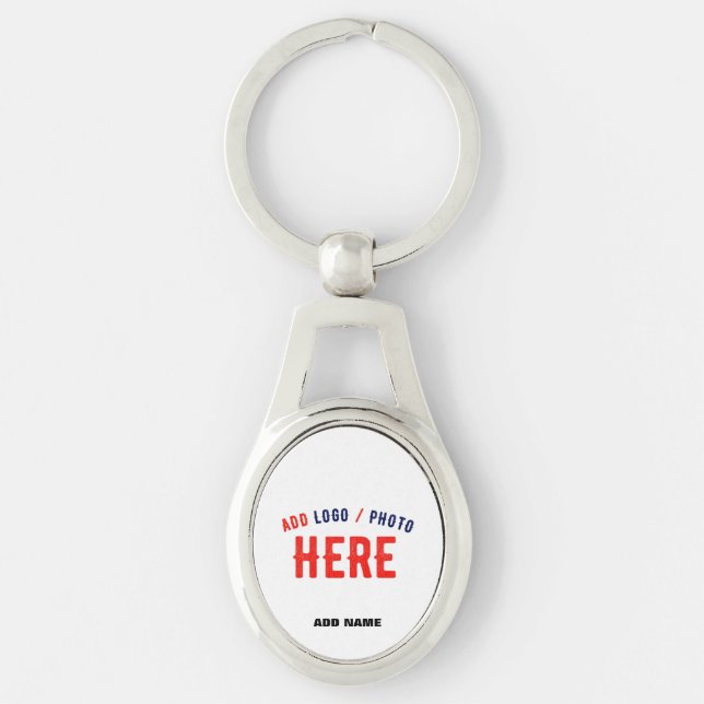 STYLISH MODERN CUSTOMIZABLE WHITE VERIFIED BRANDED KEY RING (Front)