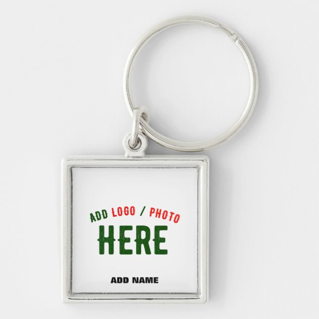 STYLISH MODERN CUSTOMIZABLE WHITE VERIFIED BRANDED KEY RING (Front)