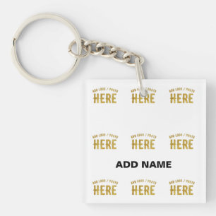 STYLISH MODERN CUSTOMIZABLE WHITE VERIFIED BRANDED KEY RING