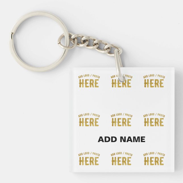 STYLISH MODERN CUSTOMIZABLE WHITE VERIFIED BRANDED KEY RING (Front)
