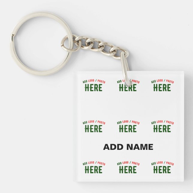 STYLISH MODERN CUSTOMIZABLE WHITE VERIFIED BRANDED KEY RING (Front)