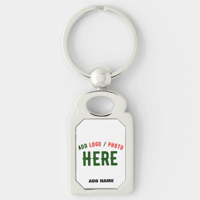 STYLISH MODERN CUSTOMIZABLE WHITE VERIFIED BRANDED KEY RING (Front)