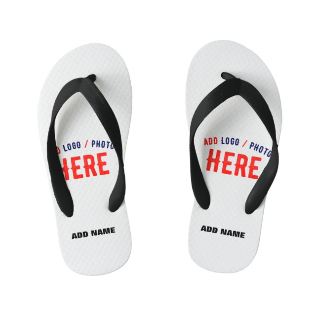 STYLISH MODERN CUSTOMIZABLE WHITE VERIFIED BRANDED KID'S FLIP FLOPS (Footbed)