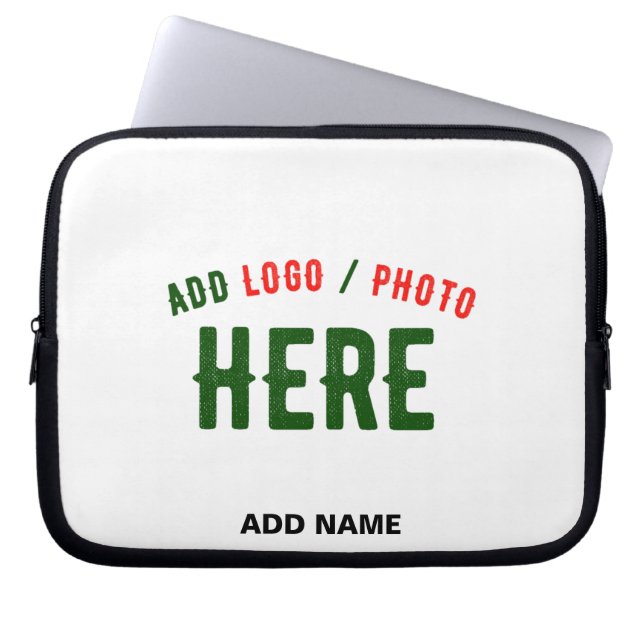 STYLISH MODERN CUSTOMIZABLE WHITE VERIFIED BRANDED LAPTOP SLEEVE (Front)