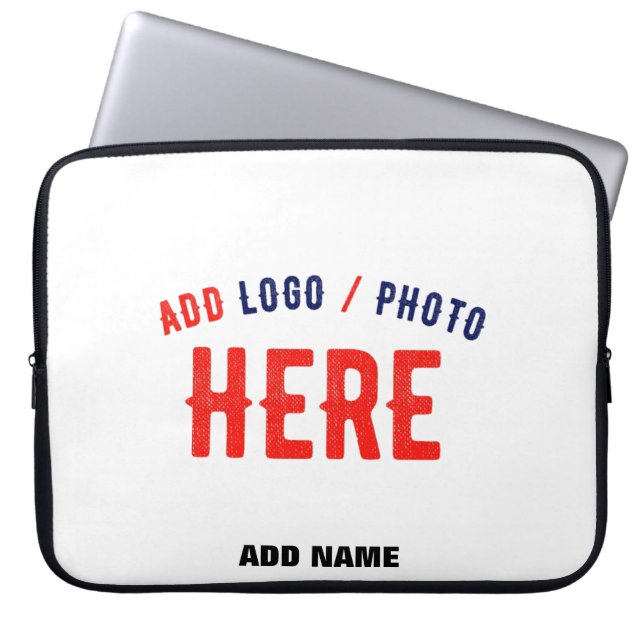 STYLISH MODERN CUSTOMIZABLE WHITE VERIFIED BRANDED LAPTOP SLEEVE (Front)