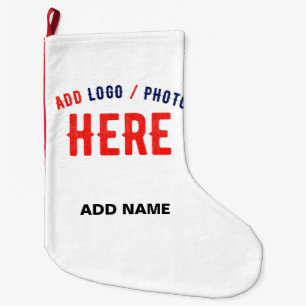 STYLISH MODERN CUSTOMIZABLE WHITE VERIFIED BRANDED LARGE CHRISTMAS STOCKING