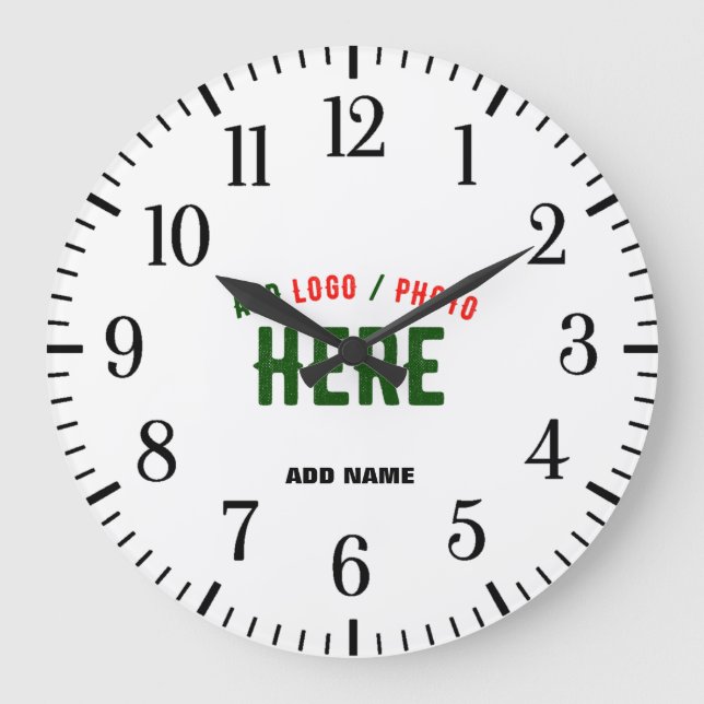 STYLISH MODERN CUSTOMIZABLE WHITE VERIFIED BRANDED LARGE CLOCK (Front)