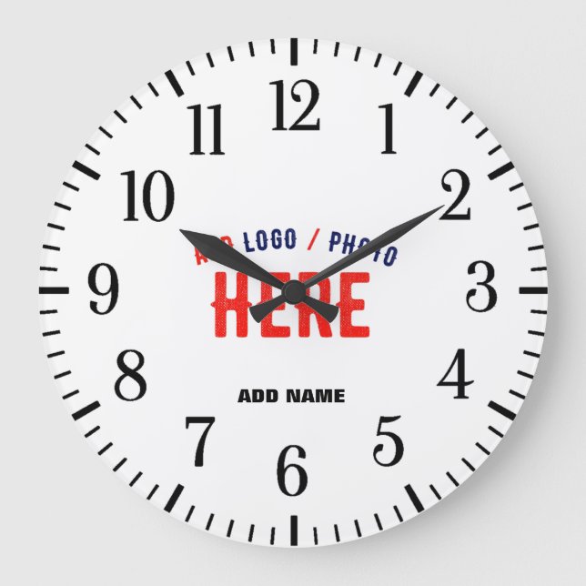 STYLISH MODERN CUSTOMIZABLE WHITE VERIFIED BRANDED LARGE CLOCK (Front)