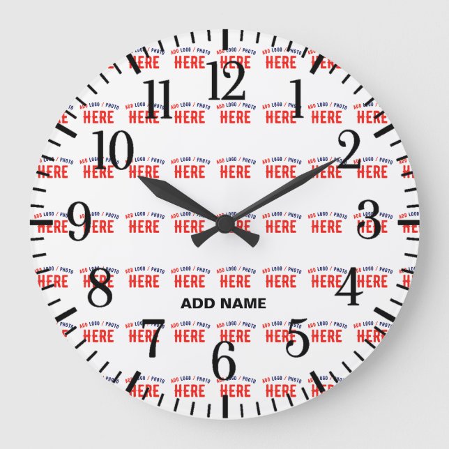 STYLISH MODERN CUSTOMIZABLE WHITE VERIFIED BRANDED LARGE CLOCK (Front)