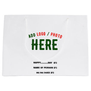 STYLISH MODERN CUSTOMIZABLE WHITE VERIFIED BRANDED LARGE GIFT BAG