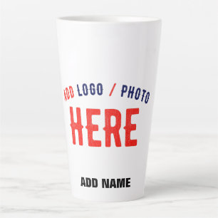STYLISH MODERN CUSTOMIZABLE WHITE VERIFIED BRANDED LATTE MUG