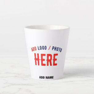 STYLISH MODERN CUSTOMIZABLE WHITE VERIFIED BRANDED LATTE MUG