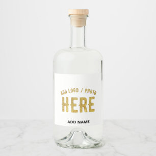 STYLISH MODERN CUSTOMIZABLE WHITE VERIFIED BRANDED LIQUOR BOTTLE LABEL