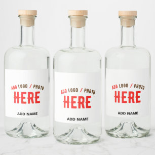 STYLISH MODERN CUSTOMIZABLE WHITE VERIFIED BRANDED LIQUOR BOTTLE LABEL