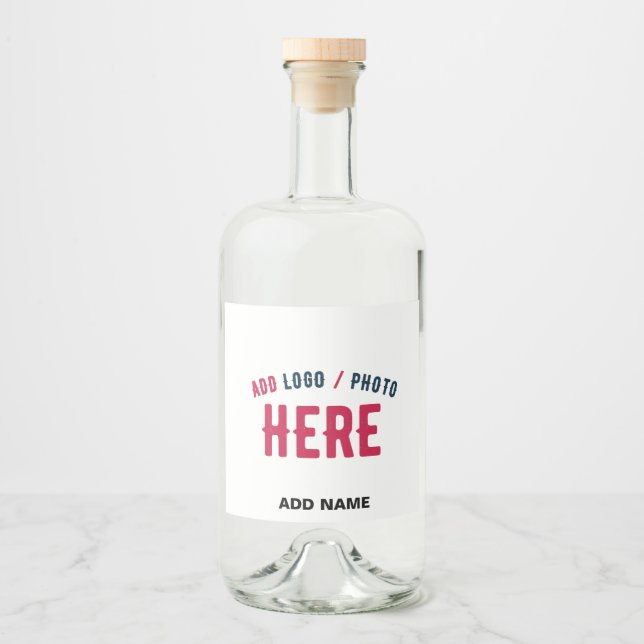 STYLISH MODERN CUSTOMIZABLE WHITE VERIFIED BRANDED LIQUOR BOTTLE LABEL (Front)