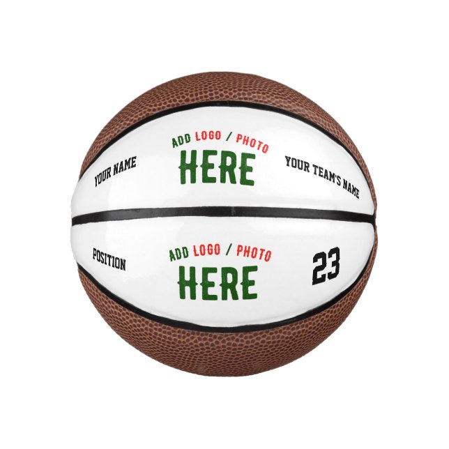 STYLISH MODERN CUSTOMIZABLE WHITE VERIFIED BRANDED MINI BASKETBALL (Front)