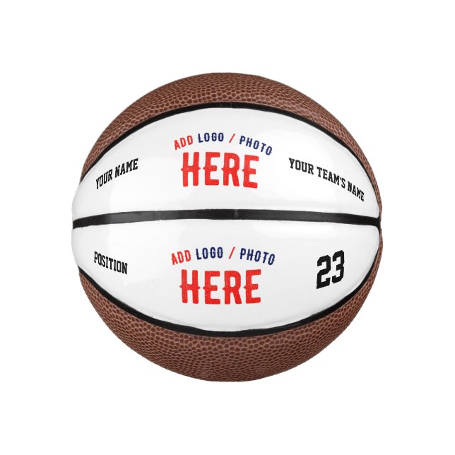 STYLISH MODERN CUSTOMIZABLE WHITE VERIFIED BRANDED MINI BASKETBALL (Front)
